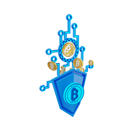 Bitcoin Security  3D Illustration