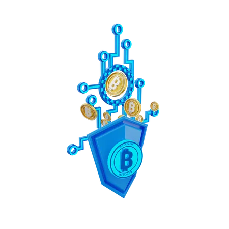 Bitcoin Security  3D Illustration