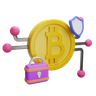 bitcoin security 3d illustration