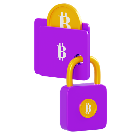 Bitcoin Security 3D Illustration