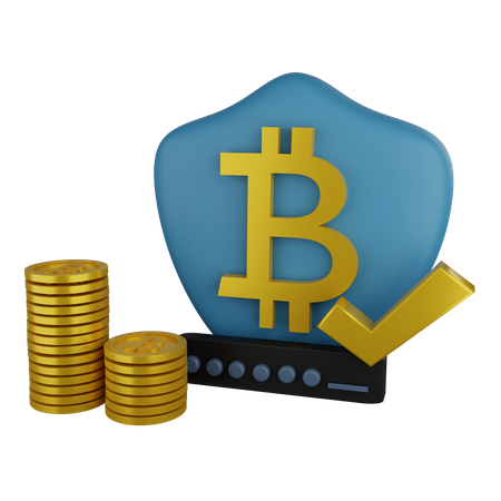 Bitcoin Security 3D Illustration