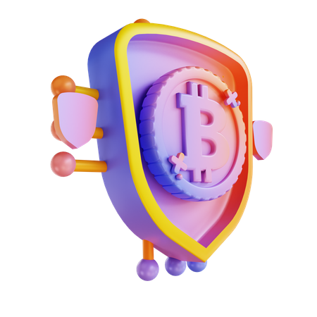 Bitcoin security 3D Illustration