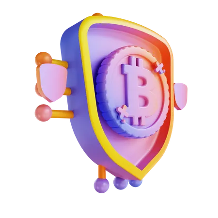 3 D Illustration Colorful Security Bitcoin 3D Illustration