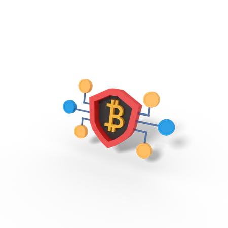 3 D Illustration Of Bitcoin Security 3D Icon