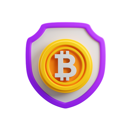 Bitcoin Security Shield  3D Icon