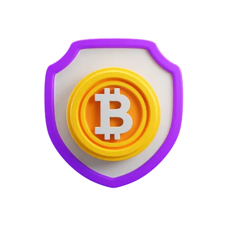 Bitcoin Security Shield  3D Icon