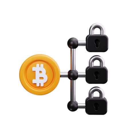 Segurança bitcoin  3D Icon