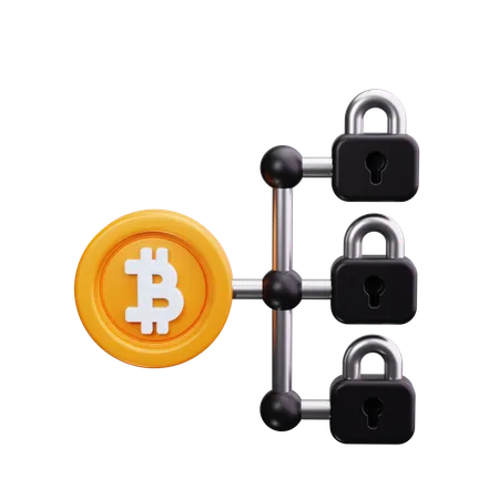 Segurança bitcoin  3D Icon