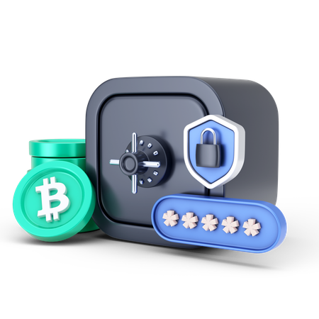 Segurança bitcoin  3D Icon