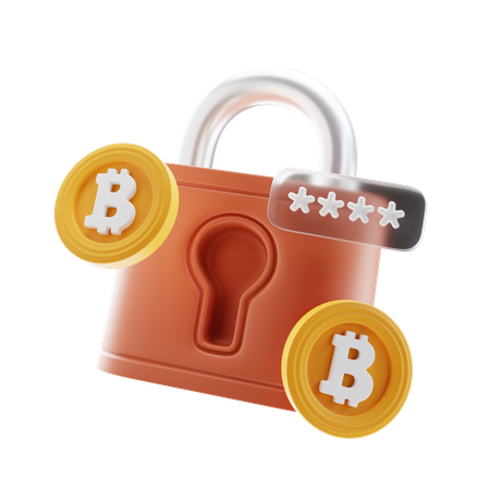 Segurança bitcoin  3D Icon