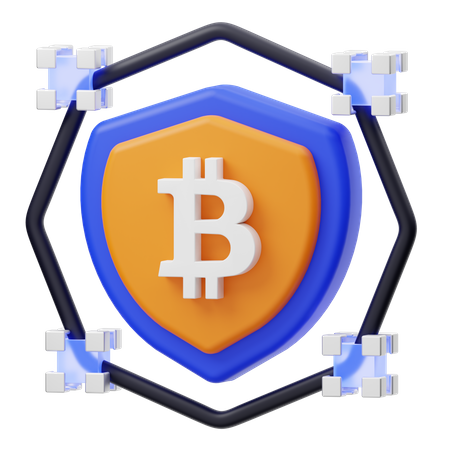 Segurança bitcoin  3D Illustration