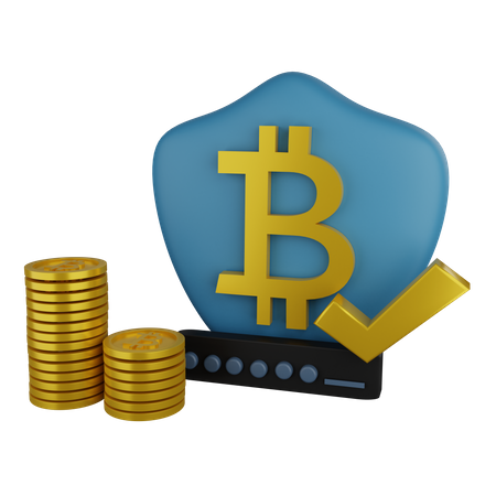 Segurança bitcoin  3D Illustration