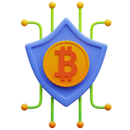 Segurança bitcoin  3D Illustration