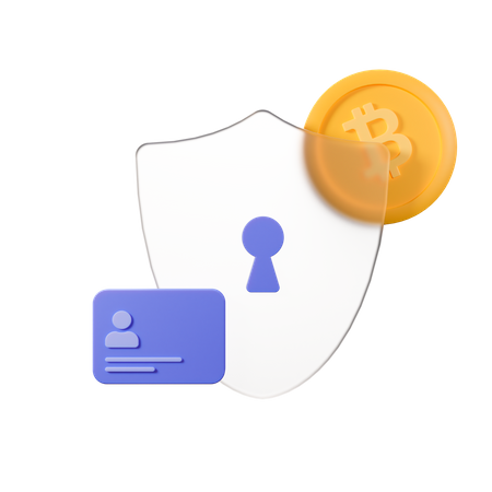 Segurança bitcoin  3D Illustration