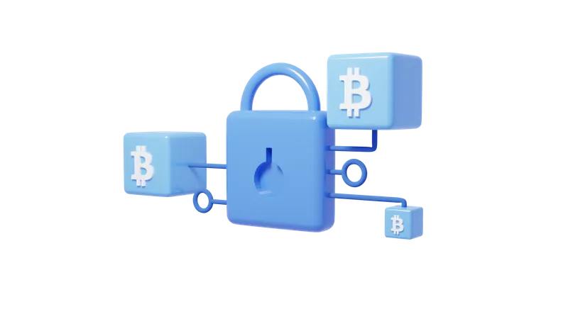 Segurança bitcoin  3D Icon