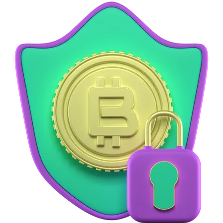 Segurança bitcoin  3D Icon