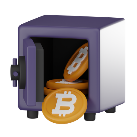 Bitcoin seguro  3D Icon