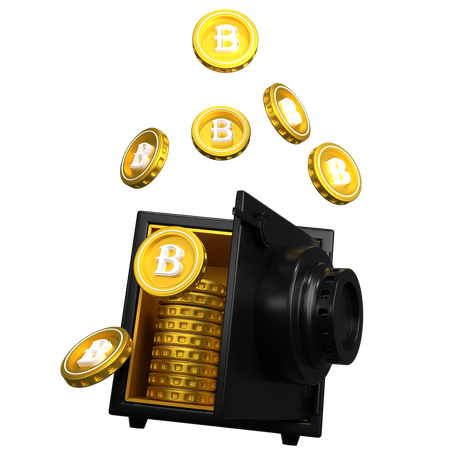 Bóveda de bitcoins  3D Icon