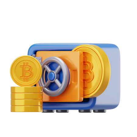 Bitcoin seguro  3D Icon