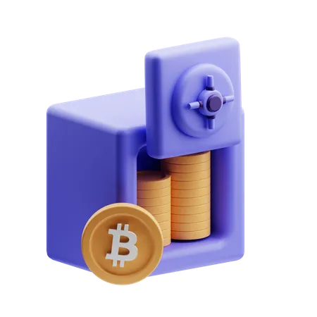 Bitcoin seguro  3D Illustration