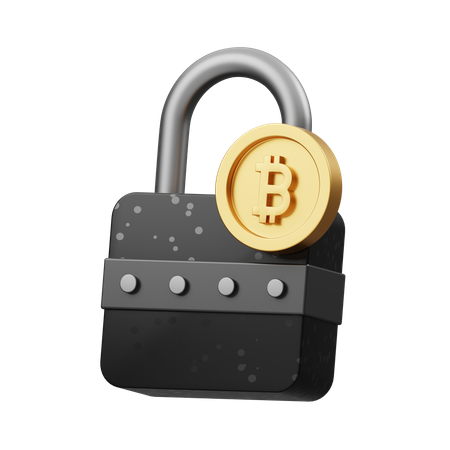 Bitcoin seguro  3D Illustration