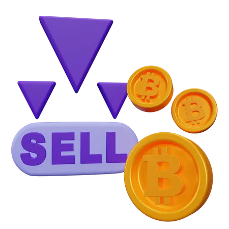 Bitcoin Sell  3D Icon