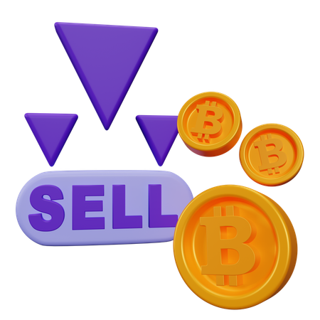 Bitcoin Sell  3D Icon