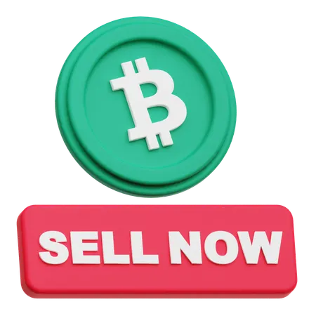 Bitcoin Sell Now  3D Icon
