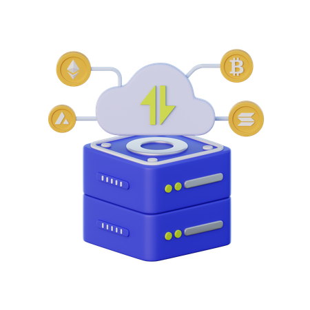 ビットコインサーバー  3D Icon