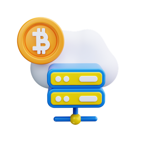 Bitcoin-Server  3D Icon