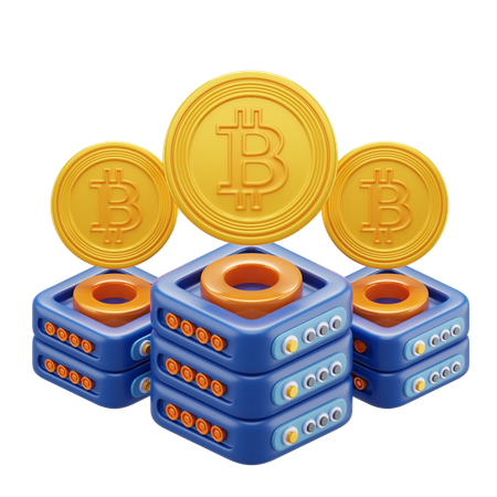 Bitcoin Server  3D Icon