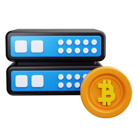 Bitcoin Server  3D Icon