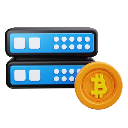 Bitcoin Server  3D Icon