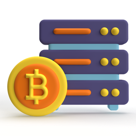 Bitcoin Server  3D Icon