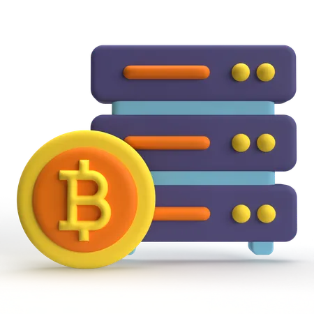 Bitcoin Server  3D Icon