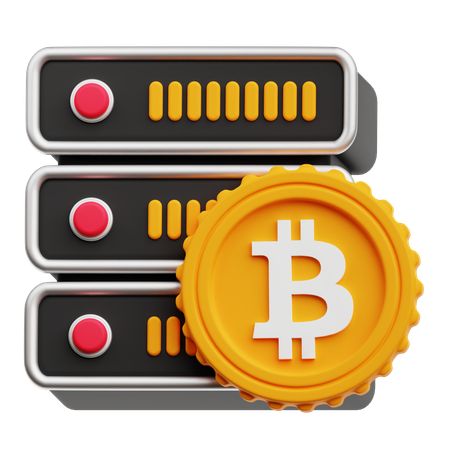 Bitcoin Server  3D Icon