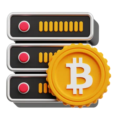 Bitcoin Server  3D Icon