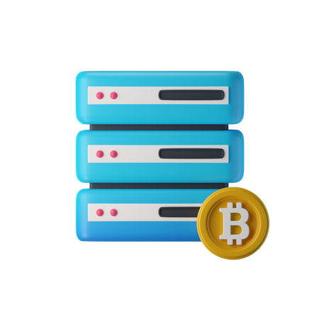 Bitcoin Server  3D Icon