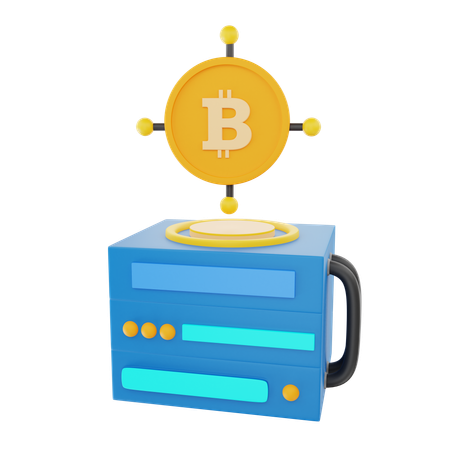 Bitcoin Server  3D Icon