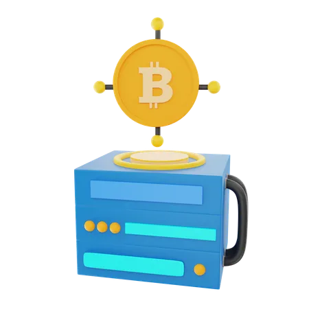 Bitcoin Server  3D Icon