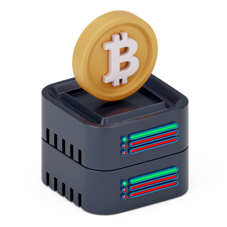 Bitcoin Server  3D Icon