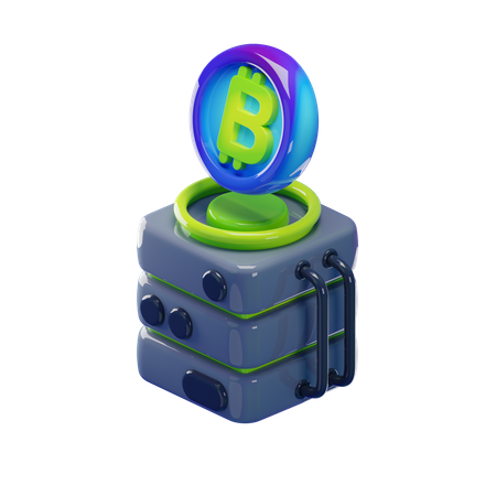 Bitcoin Server  3D Icon