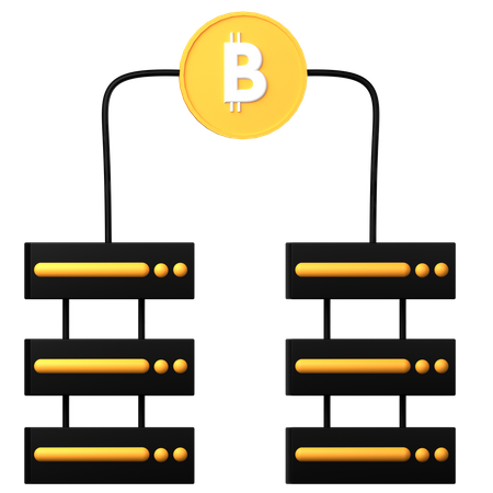 Bitcoin Server  3D Icon