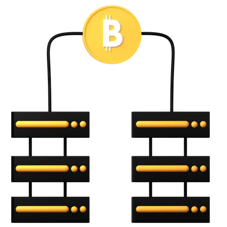 Bitcoin Server  3D Icon