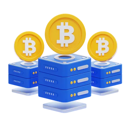 Bitcoin Server  3D Icon