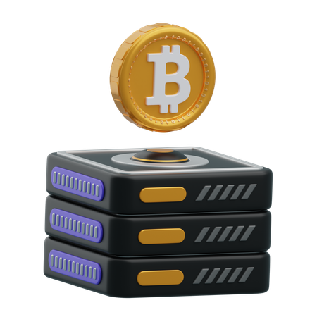 Bitcoin Server  3D Icon