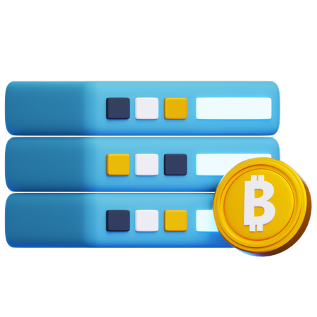 Bitcoin Server  3D Icon