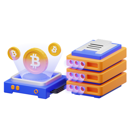 Bitcoin-Server  3D Icon