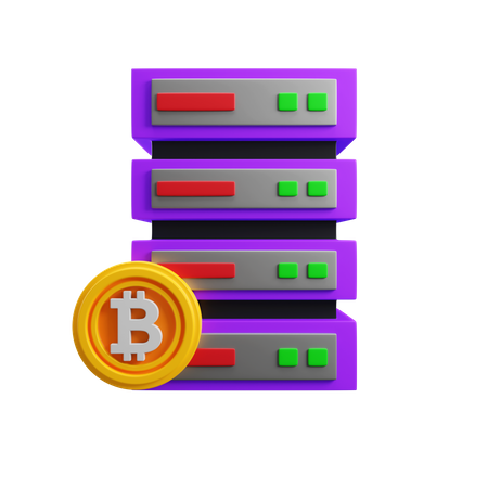 Bitcoin Server  3D Icon