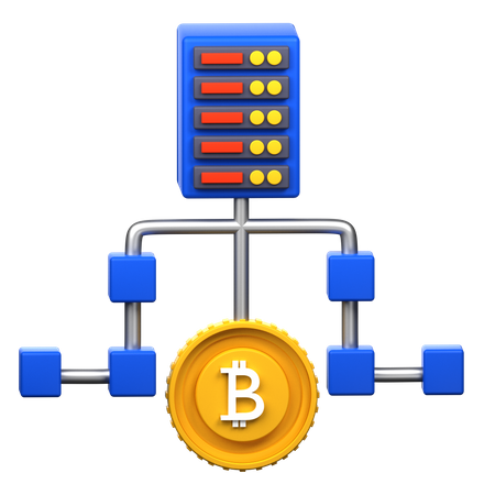 Bitcoin Server  3D Icon